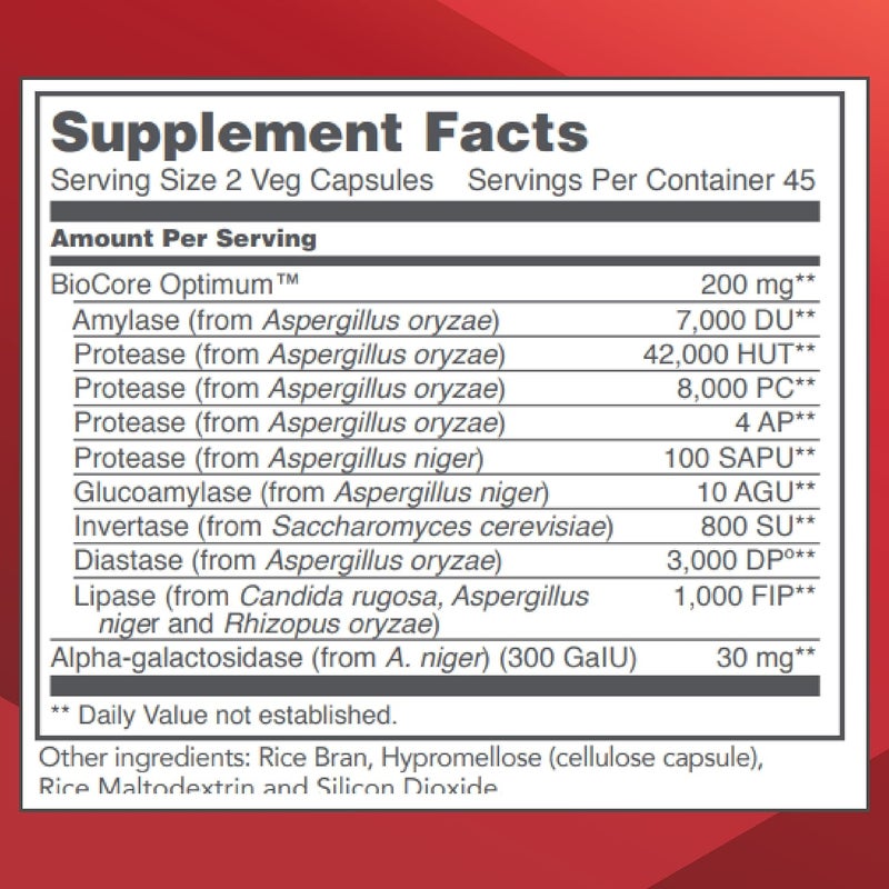PROTOCOL FOR LIFE BALANCE BioCore Enhanced Enzymes - Digestive Support with Maximum Food Utilization - 90 Veg Capsules - Image 2